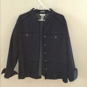 Jones New York Dark Blue Stretch Jeans Jacket